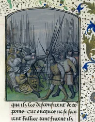 Ms 659 f.245 r. Die Schlacht von Granada im Jahr 1343, 1477